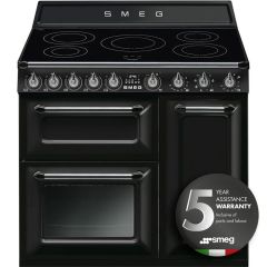 Smeg TR93IBL2 90cm Victoria Black Three Cavity Traditional Range Cooker with Induction Hob 