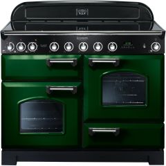 Rangemaster CDL110EIRG/C Classic Deluxe 110cm Electric Induction Range Cooker Racing Green/Chrome