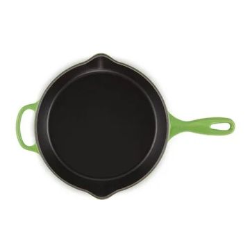 Le Creuset 20187264080422 Signature 26cm Cast Iron Deep Skillet with Metal Handle - Bamboo