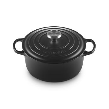Le Creuset Cast Iron 24cm Round Casserole - Satin Black