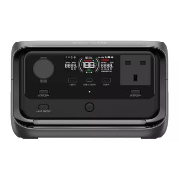 Ecoflow 379154 EFRIVER3Plus-UK-CBOX RIVER 3 Plus Portable Power Station - 286Wh