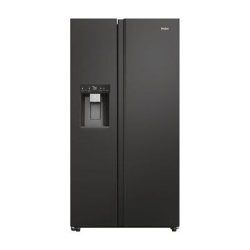 Haier HSW79F18DIPT Freestanding SBS 90 Series 7 American style fridge freezer Slate black