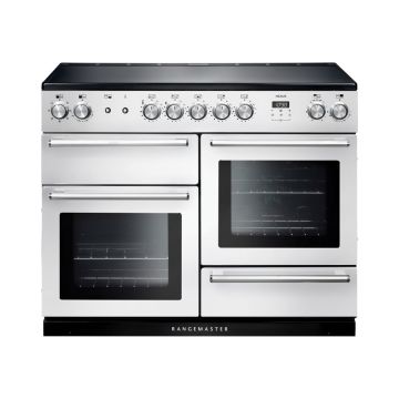 Rangemaster NEX110EIWH/C Nexus Electric Induction 110 Range Cooker White Chrome
