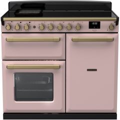 Rangemaster Estel Deluxe ESDL100EIPPPK/AB1 100cm Induction Range Cooker Pale Pink / Antique Brass