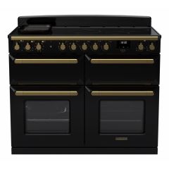 Rangemaster Estel Deluxe ESDLB110EIPGBL/AB1 110cm Induction Range Cooker - Black / Antique Brass