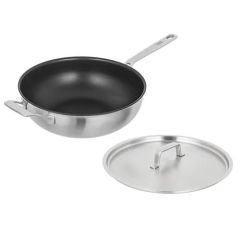 Kuhn Rikon 38507 Culinary Fiveply 28cm Non-Stick Wok/Chef's Pan with Lid and Helper Handle