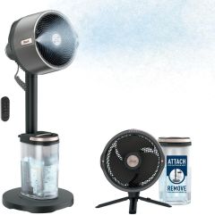 Shark FlexBreeze Pro Mist FA300UK Portable 11.8" Hybrid Pedestal Fan & Misting System - Dark Grey