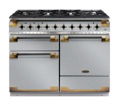 Rangemaster ELS110DFFSS/BE ELISE 110cm Dual Fuel Range Cooker Black/Antique Brass - Stainless 