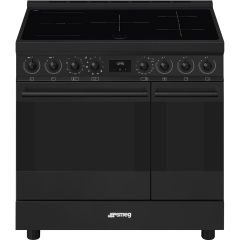 Smeg C92IPN2 Symphony 90cm Induction Pyrolytic Range Cooker - Matte Black