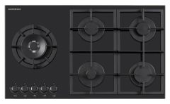 Nordmende HGX904BGL 90cm Gas Hob - Black Glass