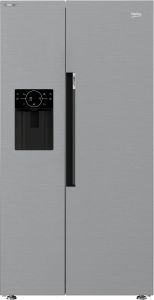 Beko ASP352VPX Freestanding American Style Fridge Freezer - Brushed Steel