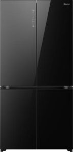 Hisense RQ768N4GBE Total No Frost American Fridge Freezer - Black Glass