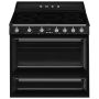 Smeg TR90IBL2 90cm Victoria Black Traditional Single Oven Range Cooker with Induction Hob