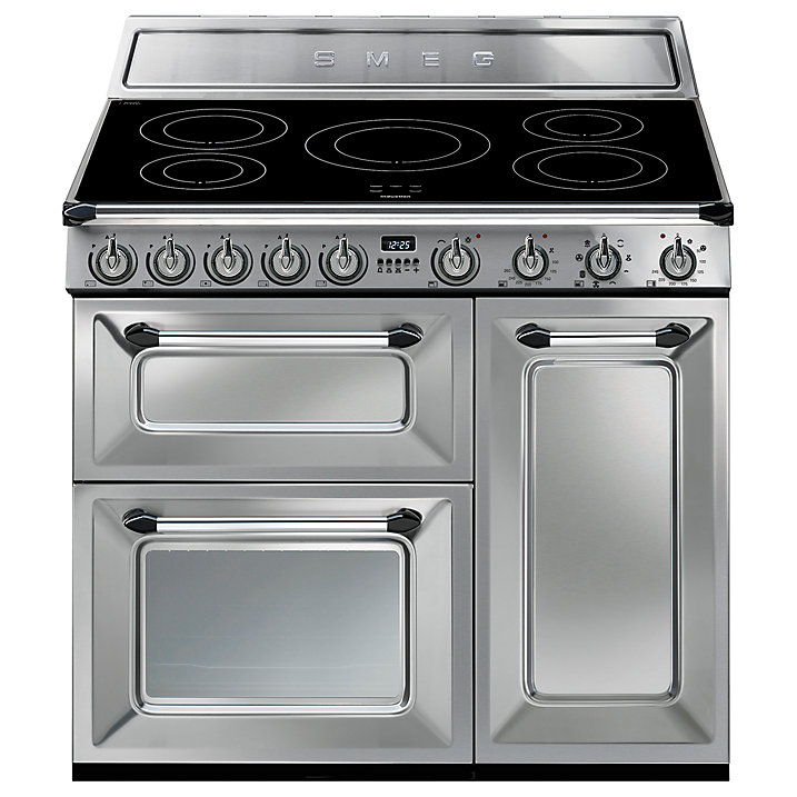 Smeg TR93IX 90cm Victoria Range Cooker with Induction Hob, Stainless Steel