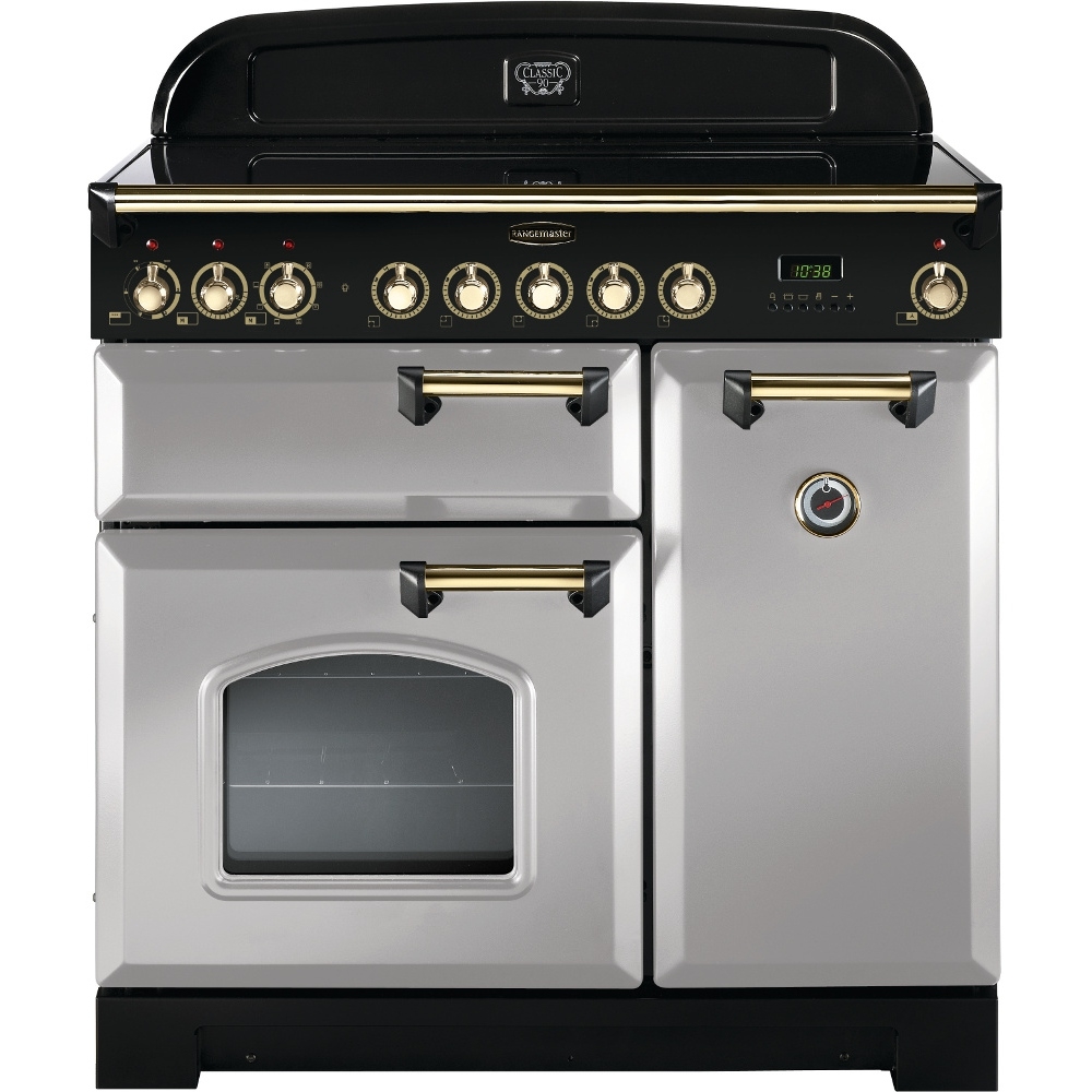 Rangemaster CDL90EIRP/B Classic Deluxe 90cm Electric Induction Range Cooker Royal Pearl/Brass