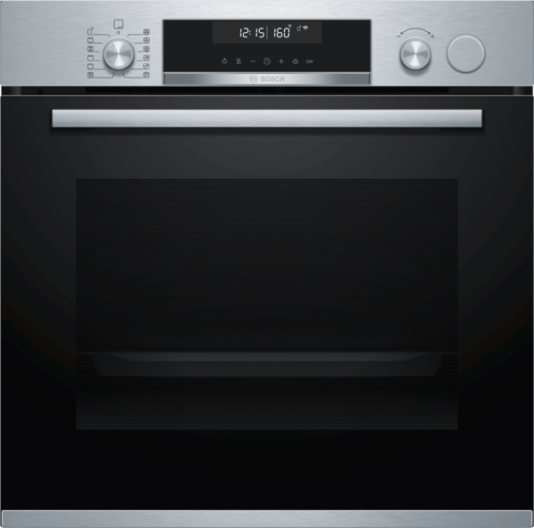 Bosch HRS578BS6B Built In Single Pyrolytic Oven with Added steam function-Stainless Steel