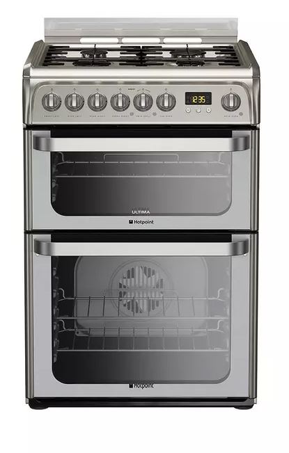 Hotpoint HUD61XS 60cm Dual Fuel Cooker - Stainless Steel