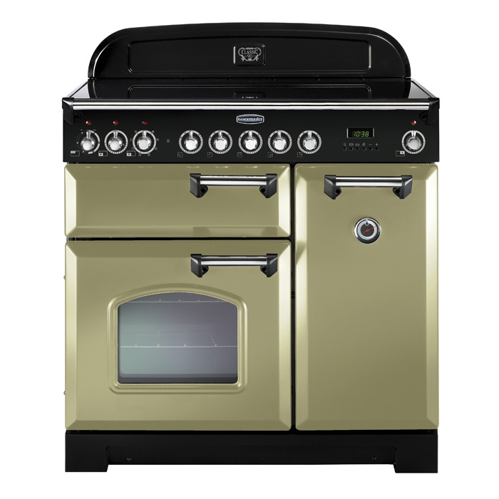 Rangemaster CDL90EIOG/C 90cm Classic Deluxe Electric Induction Olive Green Range Cooker