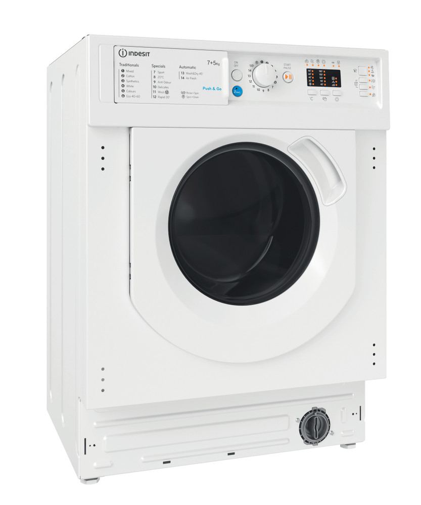 Indesit BIWDIL75125UK Integrated 7/5 kg 1200 Spin Washer Dryer - White