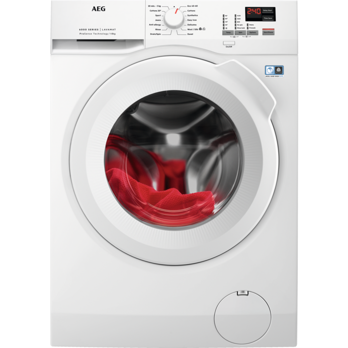 AEG L6FBK841N 6000 Series Freestanding 8kg Washing Machine-White