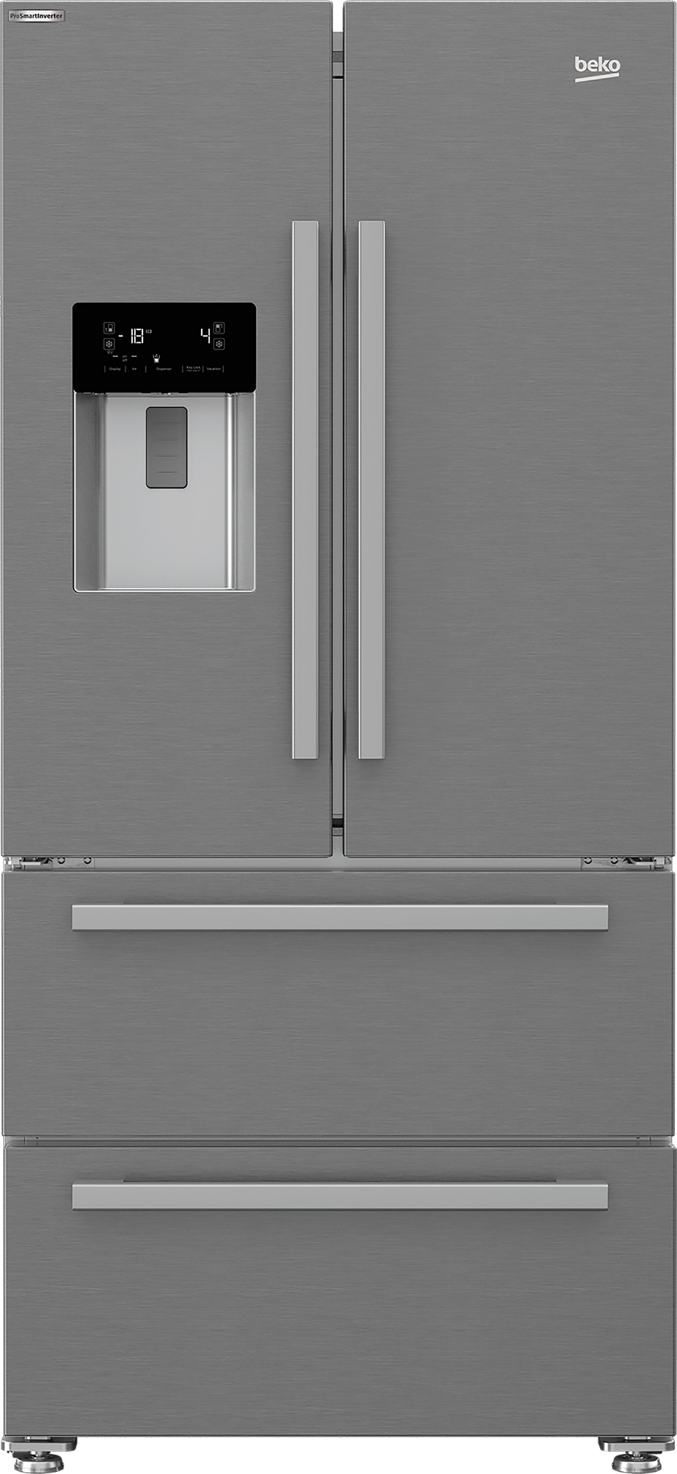 Beko GNE360520DX Freestanding American Style Fridge Freezer-Stainless Steel