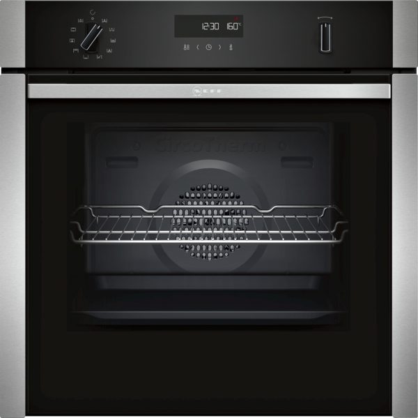Neff B6ACH7AN0A Built-In Single Oven - Black/Stainless Steel