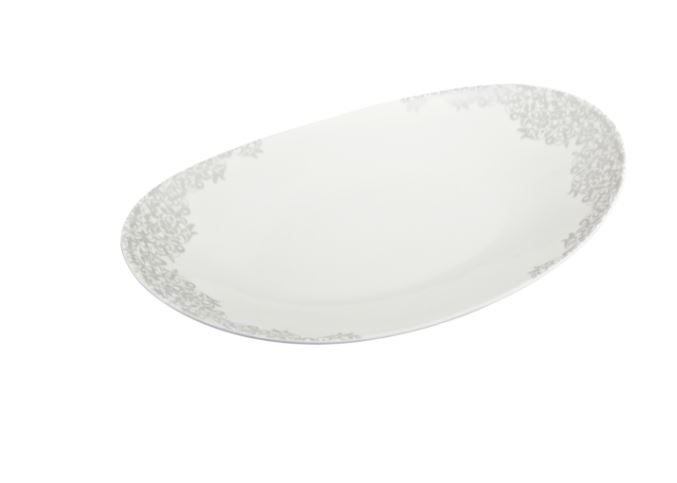 Denby 359010020 Monsoon Filigree Large Oval Platter - Silver