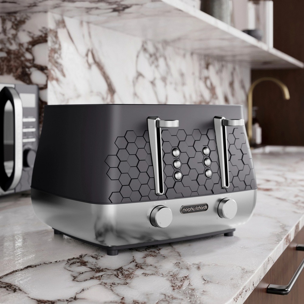 Morphy Richards 243020 Cassini 4 Slice Toaster - Moonlight Night Black