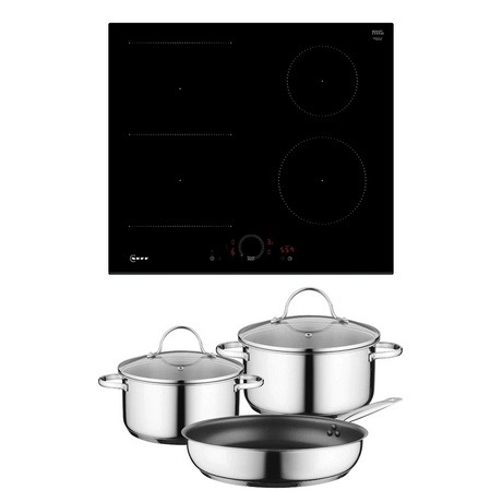 Neff T56FHS1L0KIT 59.2cm Combi Induction Hob with Pan Set - Black