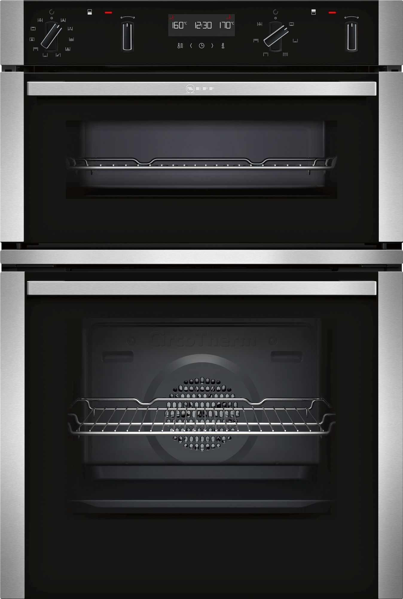 Neff U2ACM7HN0B Pyrolytic Integrated Double Oven-Stainless Steel 