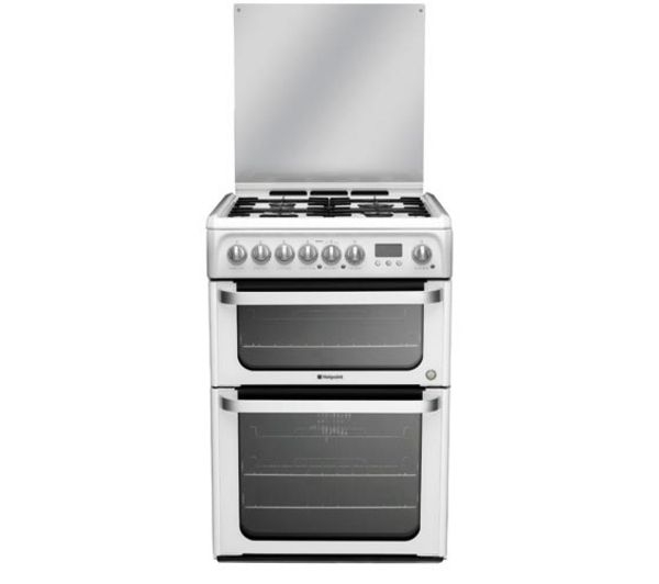 Hotpoint HUD61P 60cm Dual Fuel Cooker-White