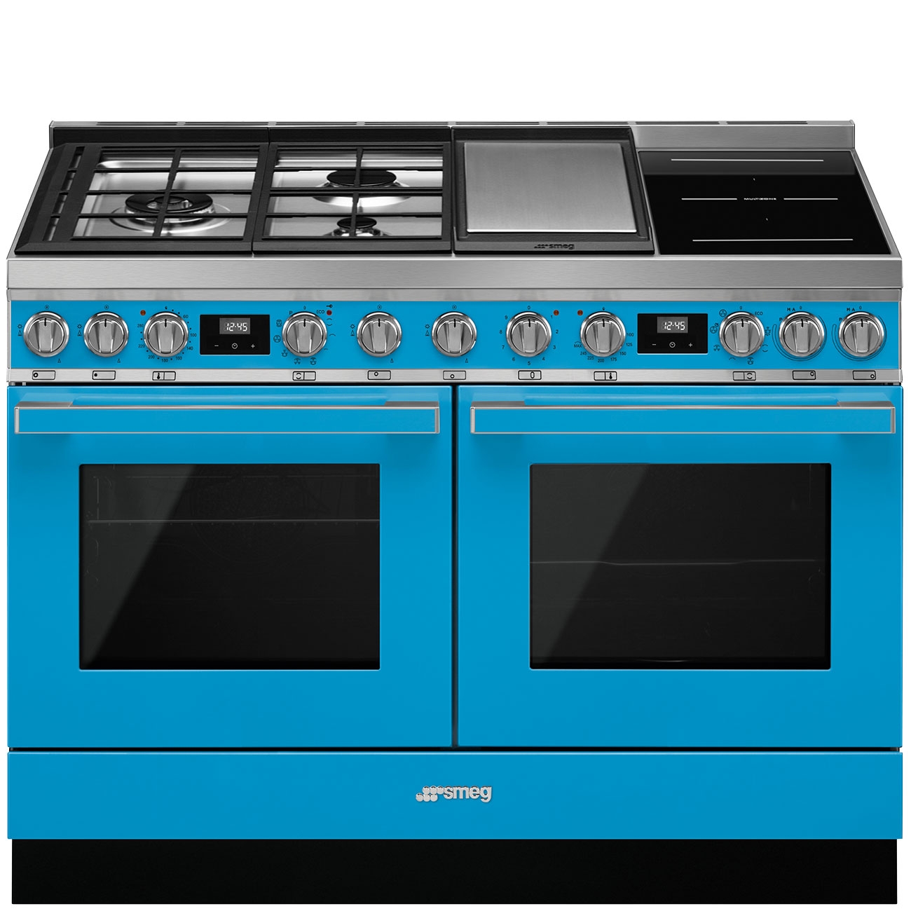 Smeg CPF120IGMPT Portofino 120cm Dual Cavity Cooker With Mixed Fuel Hob-Turquoise