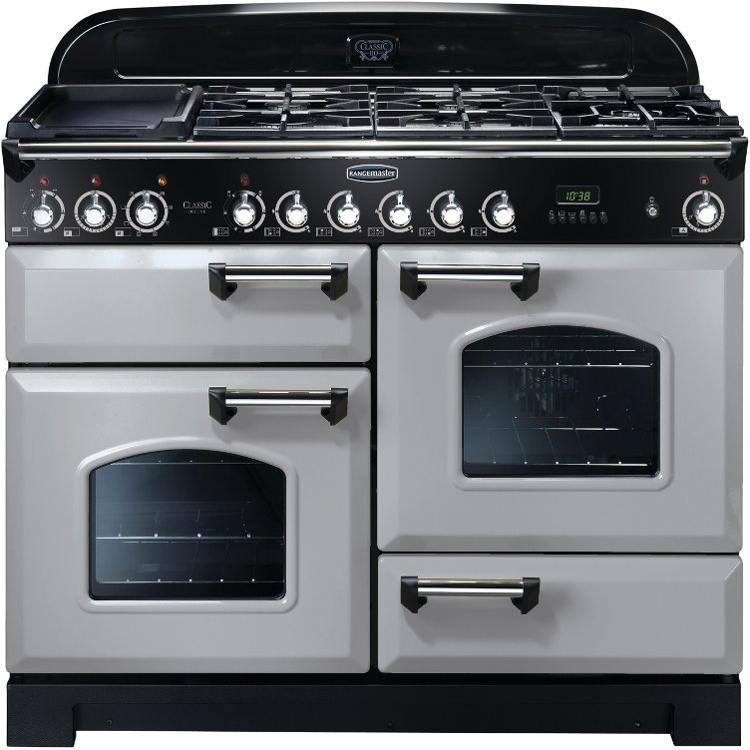 Rangemaster CDL110DFFRP/C Classic Deluxe Dual Fuel Range Cooker 110Cm Royal Pearl