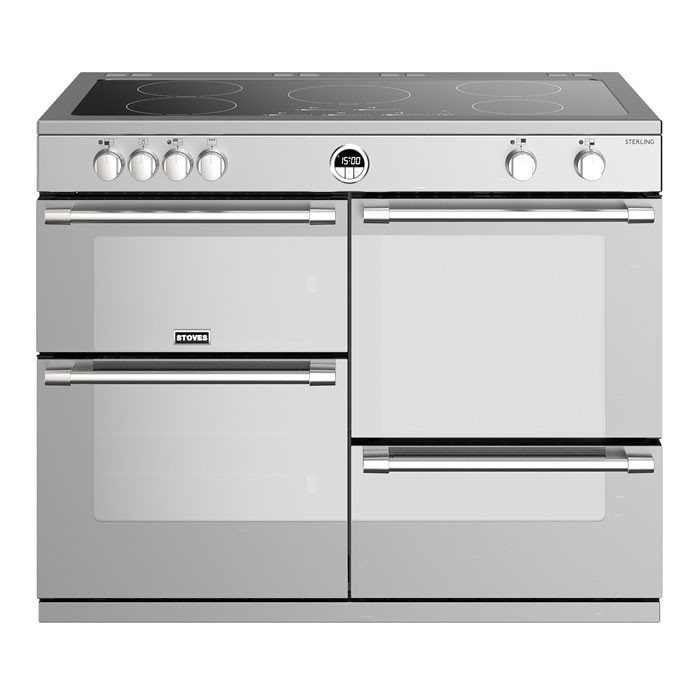 Stoves Sterling STRS1100EiSS 110cm Electric Induction Range Cooker Stainless Steel