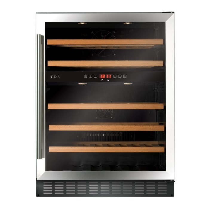 CDA FWC604SS 60cm Dual Zone Freestanding Under Counter Wine Cooler Stainless Steel