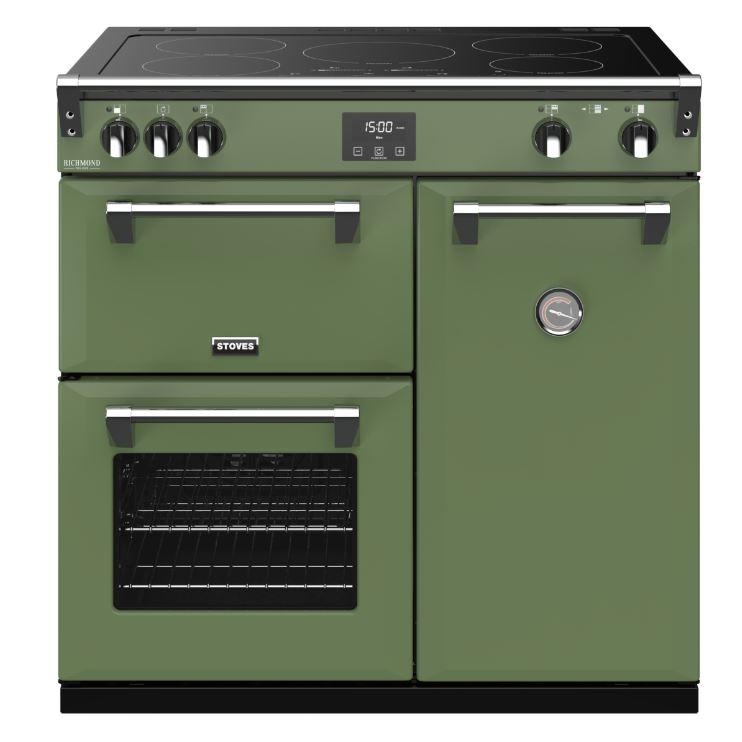 Stoves RCHDXS900EISGR 90cm Richmond Deluxe Electric Induction Range Cooker-Soho Green
