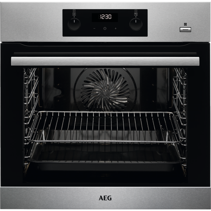 AEG BES355010M SteamBake Multifunction Built In Single Oven-Stainless Steel 
