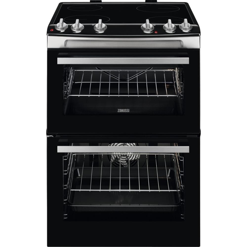 Zanussi ZCV66050XA 60cm Ceramic Electric Cooker with Double Oven Stainless Steel