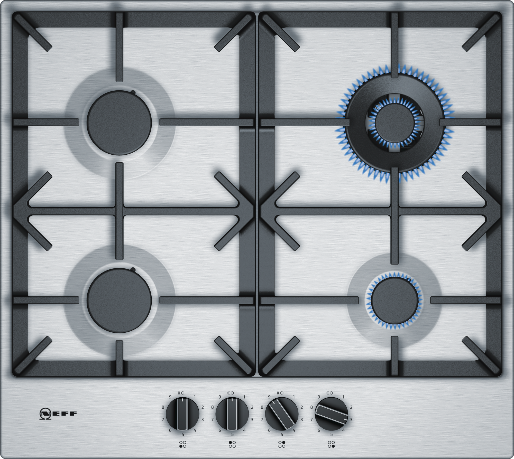Neff T26DS59N0 60cm Gas Hob-Stainless Steel