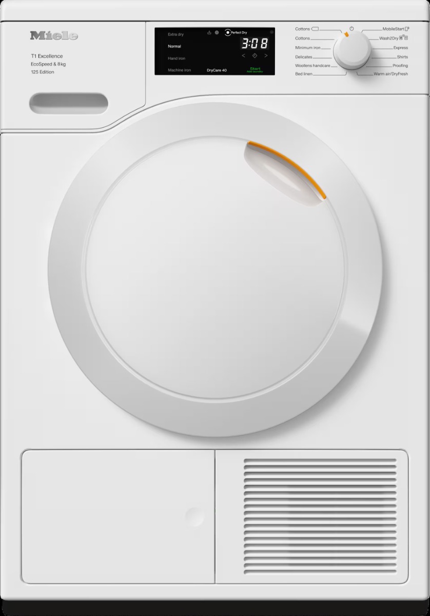 Miele TEC665WP 8kg Heat Pump Tumble Dryer - Lotus White