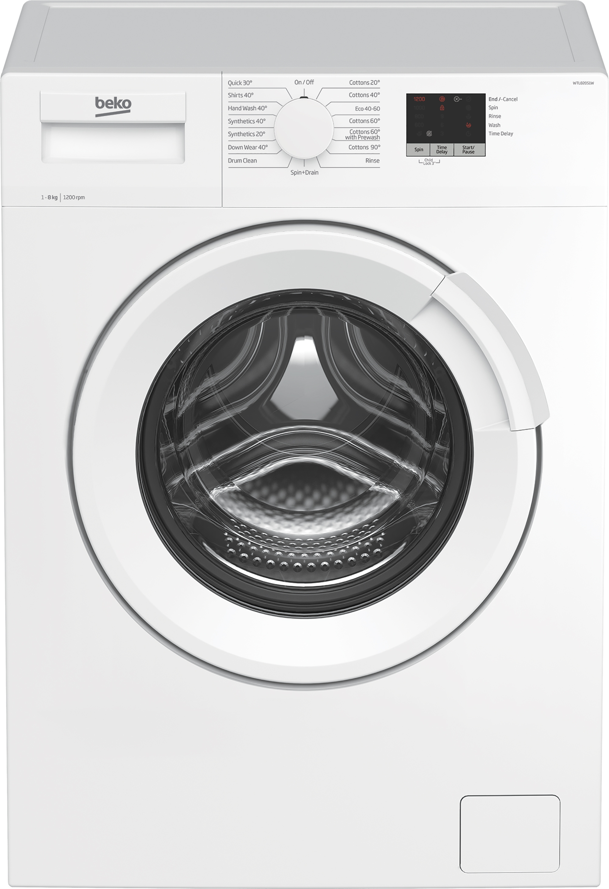 Beko WTL82051W Freestanding  8kg 1200rpm Washing Machine-White