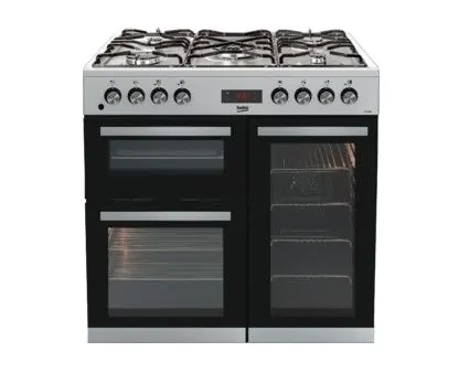 Beko KDVF90X Freestanding Double Oven 90cm Dual Fuel Range Cooker Stainless Steel Donaghy Bros